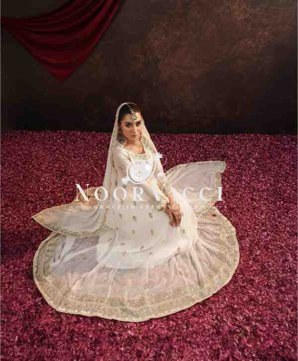 Heavy Fox Georgette Embroidered Gown with Pant and Dupatta – Fully Stitched - Image 3