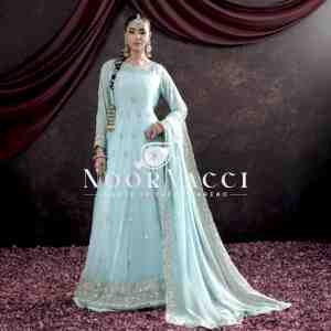 Heavy Fox Georgette Embroidered Gown with Pant and Dupatta – Fully Stitched