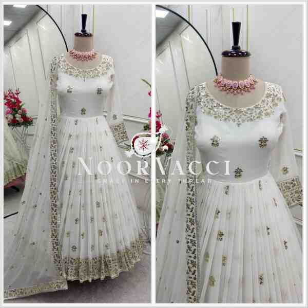 Heavy Fox Georgette Embroidered Gown with Pant and Dupatta – Fully Stitched - Image 8