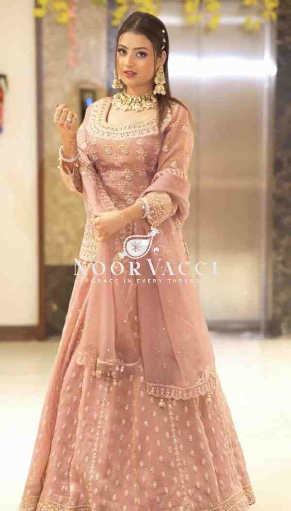 Star Georgette Embroidered Lehenga Set with Dupatta – Handwork Detailing - Image 2