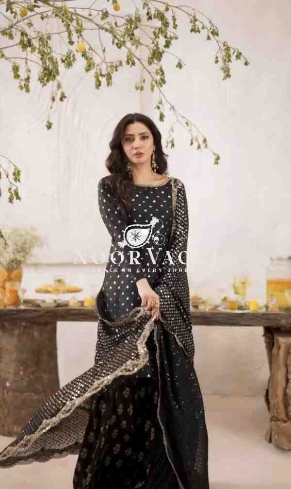 Heavy Faux Georgette Embroidered Top-Plazzo Set with Dupatta – Party Wear Ensemble - Image 3