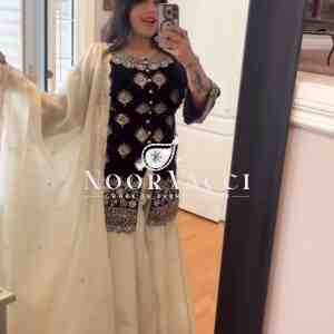 Chinon Silk Embroidered Top with Plazzo and Dupatta – Fully Stitched