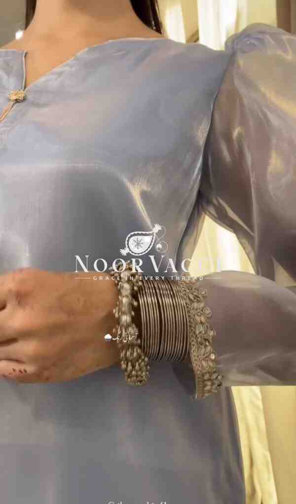 Designer Party Wear Top with Farshi Plazzo Set - Image 4
