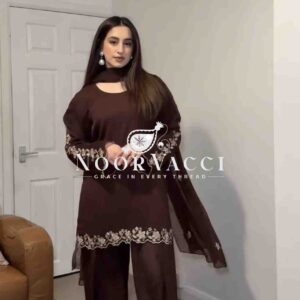 Designer Party Wear Top with Farshi Plazzo Set