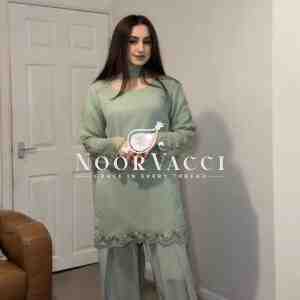 Designer Party Wear Top with Farshi Plazzo Set