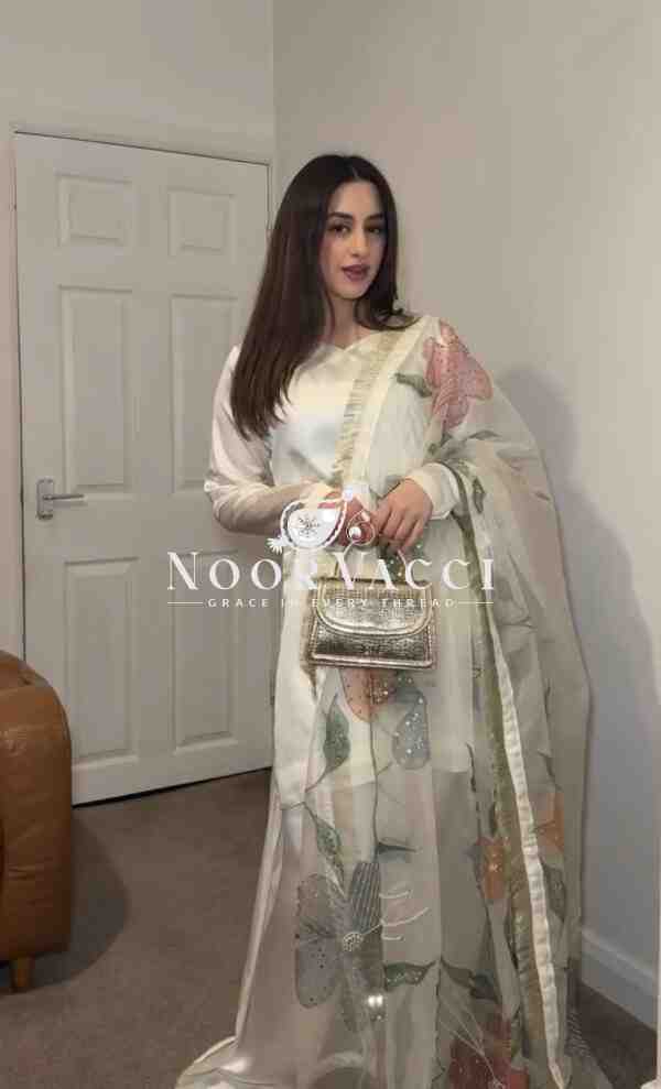 Designer Party Wear Top with Farshi Plazzo Set in Heavy Japan Satin Silk