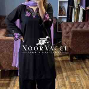 Designer Party Wear Top with Farshi Plazzo in Heavy Riyon Silk