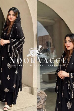 Buy Faux Georgette Embroidered Plazzo Set with Cutwork Dupatta