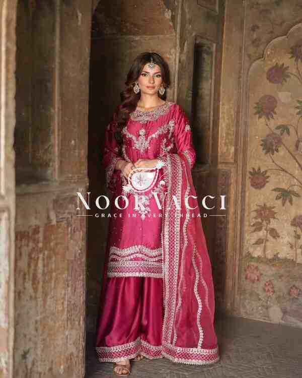 Chinon Silk Embroidered Sharara Set with Dupatta – Designer Party Wear - Image 2
