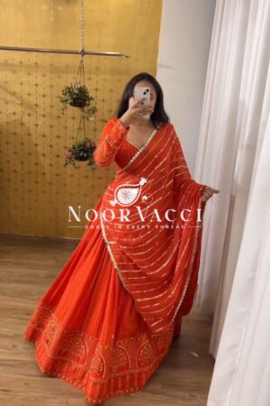 Buy Designer Faux Georgette Lehenga Set with Thread & Sequence Work