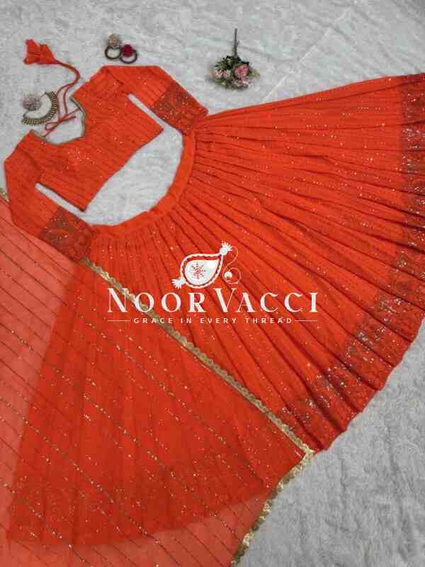 Designer Faux Georgette Lehenga Set with Thread & Sequence Work - Image 7