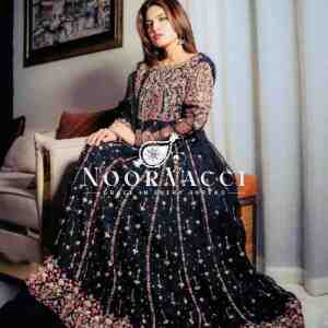 Fox Georgette Embroidered Long Top Palazzo Set with Dupatta