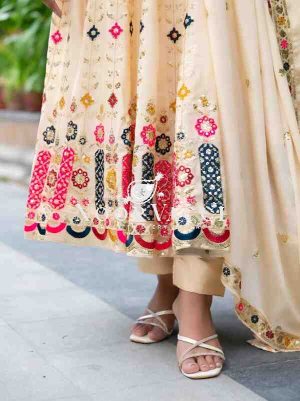 Chinon Silk Alia Cut Anarkali Suit Set with Dupatta – Designer Ethnic Wear - Image 6