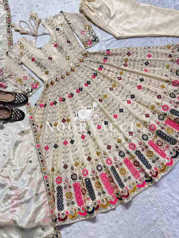 Chinon Silk Alia Cut Anarkali Suit Set with Dupatta – Designer Ethnic Wear - Image 9