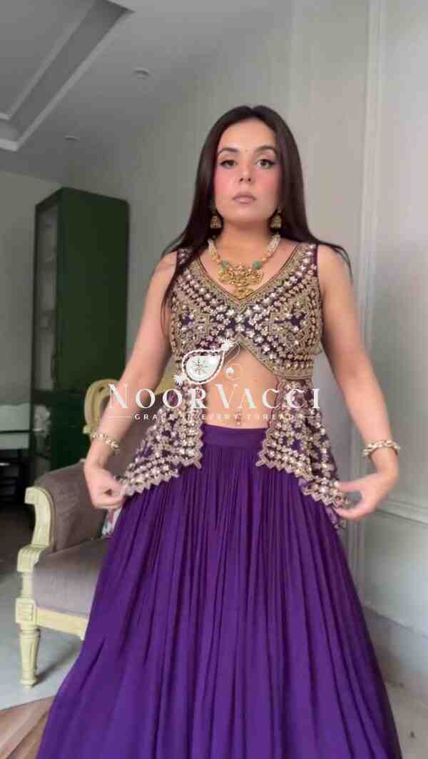 Semi-Stitched Fox Georgette Lehenga with Fully Stitched Embroidered Top and Fancy Dupatta - Image 2