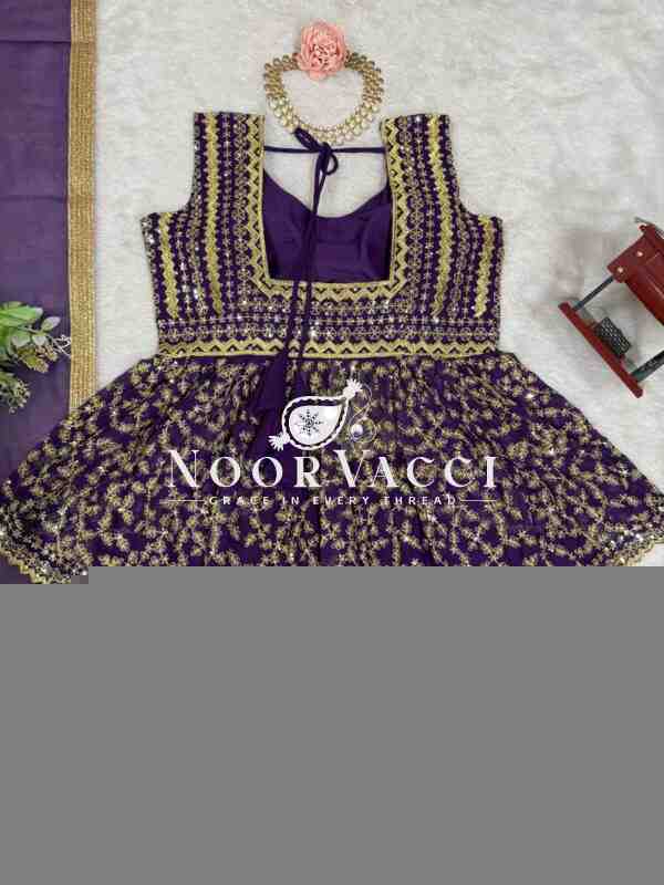 Semi-Stitched Fox Georgette Lehenga with Fully Stitched Embroidered Top and Fancy Dupatta - Image 8