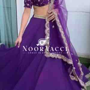 Semi-Stitched Fox Georgette Lehenga with Heavy Flair and Cutwork Lace Dupatta