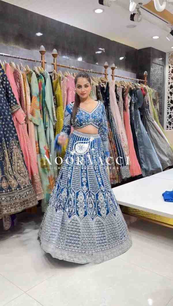 Semi-Stitched Fox Georgette Lehenga with 4 Meter Flair & Coding Dori Sequin Work - Image 3