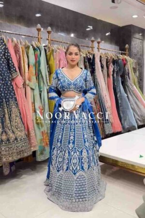 Buy Semi-Stitched Fox Georgette Lehenga with 4 Meter Flair & Coding Dori Sequin Work