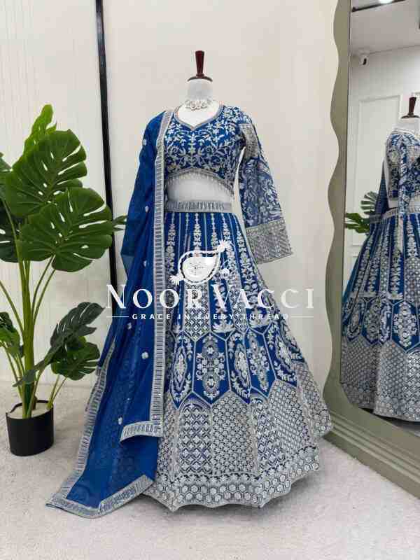 Semi-Stitched Fox Georgette Lehenga with 4 Meter Flair & Coding Dori Sequin Work - Image 11
