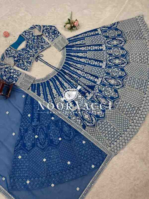 Semi-Stitched Fox Georgette Lehenga with 4 Meter Flair & Coding Dori Sequin Work - Image 6