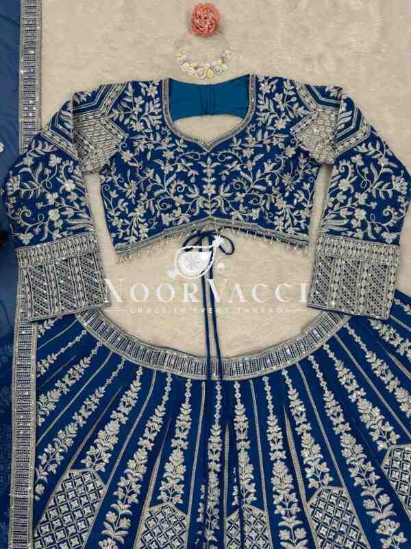 Semi-Stitched Fox Georgette Lehenga with 4 Meter Flair & Coding Dori Sequin Work - Image 7