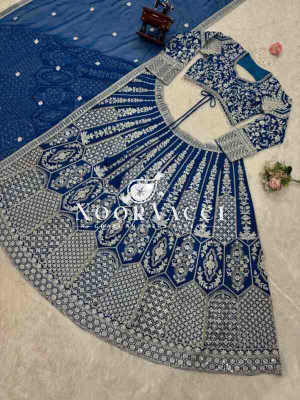 Semi-Stitched Fox Georgette Lehenga with 4 Meter Flair & Coding Dori Sequin Work - Image 8