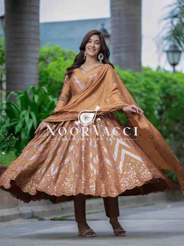 Premium Alia Cut Anarkali Suit Set with Dupatta – Chinon Silk | Luxurious Embroidered Party Wear - Image 5