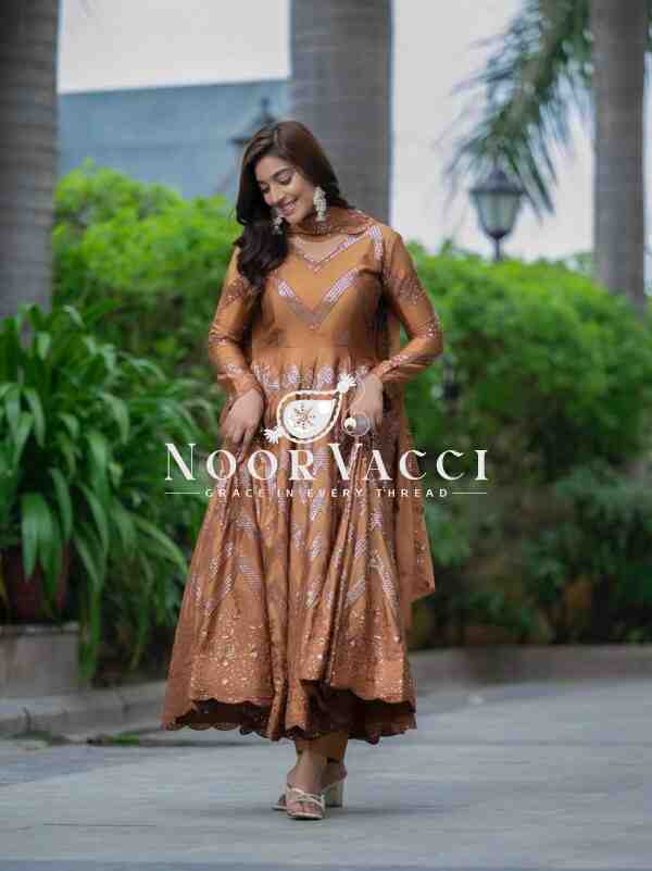 Premium Alia Cut Anarkali Suit Set with Dupatta – Chinon Silk | Luxurious Embroidered Party Wear - Image 7