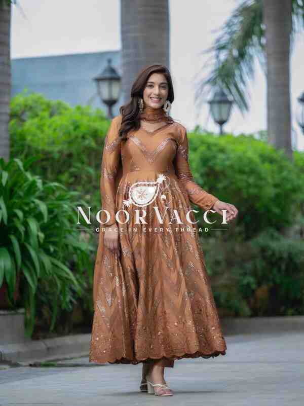 Premium Alia Cut Anarkali Suit Set with Dupatta – Chinon Silk | Luxurious Embroidered Party Wear - Image 6