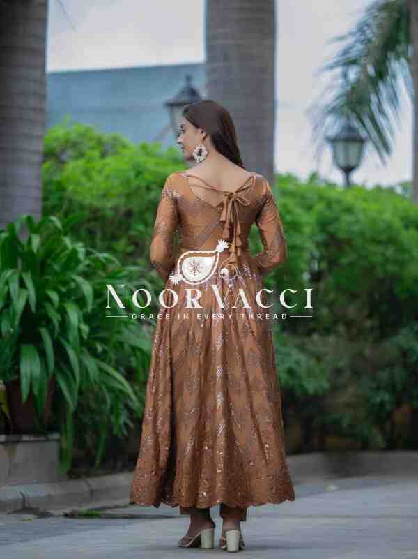 Premium Alia Cut Anarkali Suit Set with Dupatta – Chinon Silk | Luxurious Embroidered Party Wear - Image 4