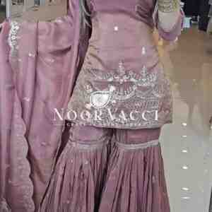 Simar Silk Sequin Embroidered Top Sharara Set with Dupatta