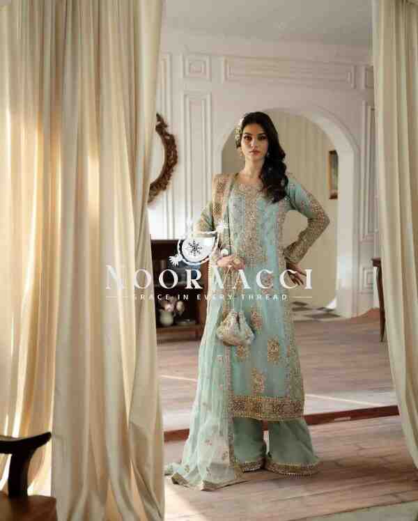 Fox Georgette Sequin Embroidered Top Sharara Set with Dupatta - Image 2