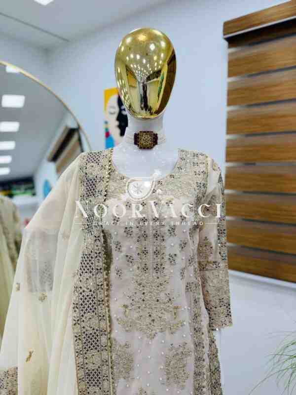 Fox Georgette Sequin Embroidered Top Sharara Set with Dupatta - Image 5