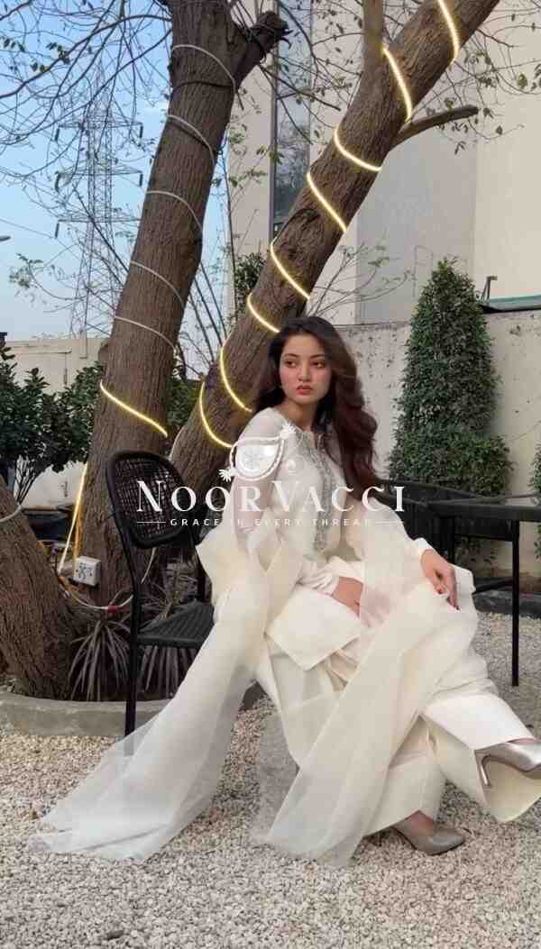 Faux Georgette Embroidered Farshi Set with Dupatta – Fully Stitched Party Wear