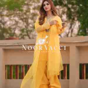 Faux Georgette Embroidered Farshi Set with Dupatta – Fully Stitched Party Wear