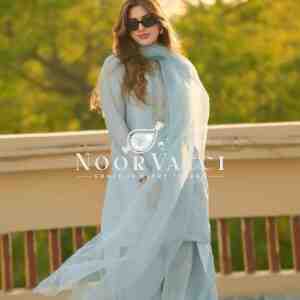 Faux Georgette Embroidered Farshi Set with Dupatta – Fully Stitched Party Wear