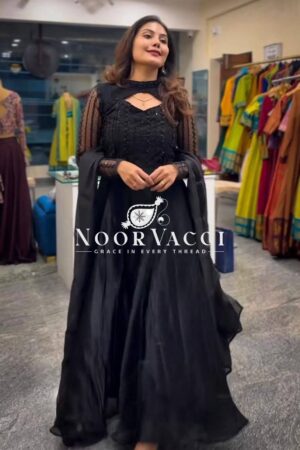 Shop Designer Anarkali Suit with 4-Meter Flair & Heavy Embroidery