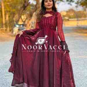Designer Anarkali Suit with 4-Meter Flair & Heavy Embroidery