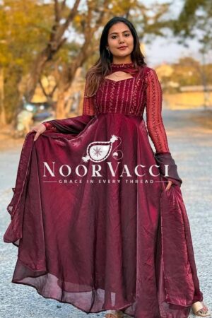 Shop Designer Anarkali Suit with 4-Meter Flair & Heavy Embroidery