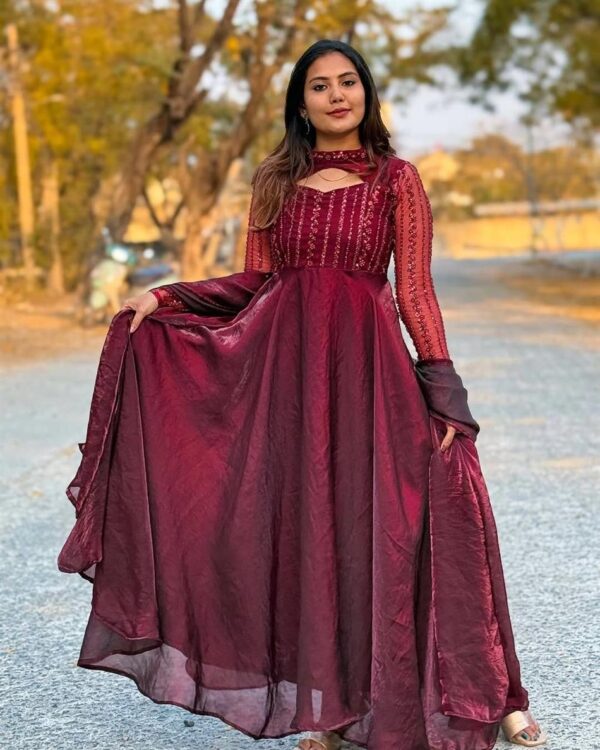 Shop Designer Anarkali Suit with 4-Meter Flair & Heavy Embroidery