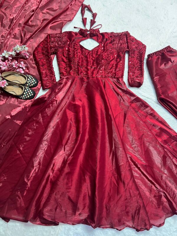 Shop Designer Anarkali Suit with 4-Meter Flair & Heavy Embroidery - Image 4