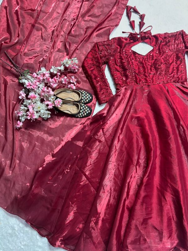 Shop Designer Anarkali Suit with 4-Meter Flair & Heavy Embroidery - Image 5