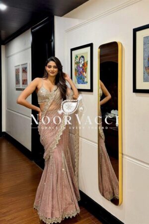 Shop Soft Butterfly Net Ready-to-Wear Lehengha Saree with Embroidered Choli