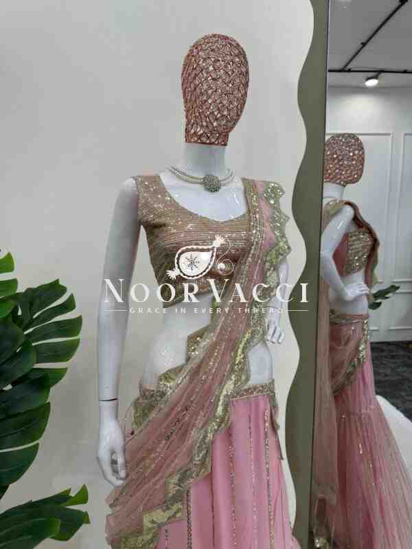 Soft Butterfly Net Ready-to-Wear Lehengha Saree with Embroidered Choli - Image 3