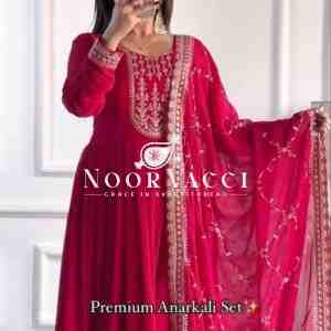 Fox Georgette Embroidered Party Gown with Dupatta – Fully Stitched Designer Set