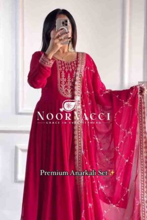 Buy Fox Georgette Embroidered Party Gown with Dupatta – Fully Stitched Designer Set