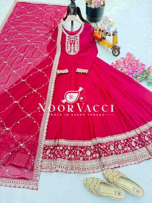 Fox Georgette Embroidered Party Gown with Dupatta – Fully Stitched Designer Set - Image 5