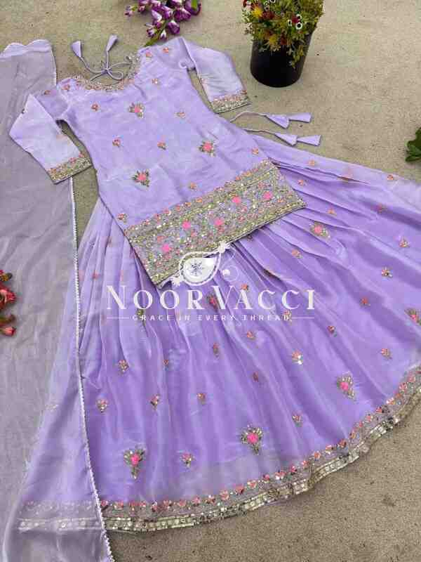 Jimmy Choo Silk Embroidered Lehenga Set with Dupatta – Elegant Designer Ensemble - Image 8