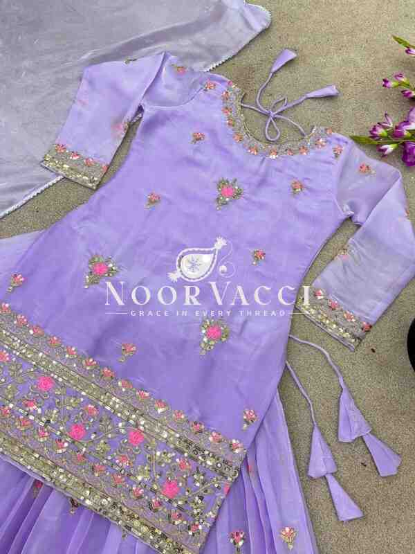 Jimmy Choo Silk Embroidered Lehenga Set with Dupatta – Elegant Designer Ensemble - Image 9